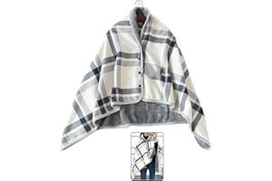 Wheelchair Shawl Blanket, Wheelchair Blanket, Sleeveless Universal Wheelchair Hooded Ponchos for Seniors, Multi-Purpose Thick