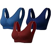 ohlyah Women's Seamless Wire-Free Bra with Removable Pads