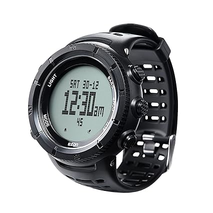 EZON Herren Sportuhr Wandern Watch Outdoor Wasserdichte Kletteruhr mit Kompass Barometer Höhenmesser Thermometer Temperatur A
