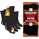 Debra Weitzner Thermal Socks - Men & Women's Warm Crew Socks, 4/6 Pairs, Winter Thick Boot Socks