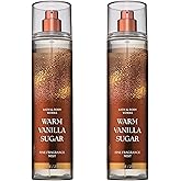 Bath & Body Works Warm Vanilla Sugar Fine Fragrance Mist, Body Spray & Perfume for Women, Long-Lasting Personal Fragrance, Sparkling Sugar and Sweet Vanilla Scent, 8 fl oz - 2 Pack
