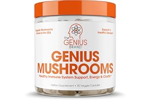 Genius Mushroom Supplement - Lions Mane, Cordyceps, Reishi - Brain Nootropic for Energy, Focus, Overall Wellness, & Immune Su