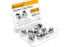 Mrosnail 5/16-18 Acorn Nuts Kit - 10PCS, 304 Stainless Steel, Metric Hex Cap Nut Assortment, Dome Head for Indoor & Outdoor Use
