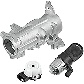 X AUTOHAUX 1 Set Ignition Switch Steering Lock Cylinder W/Key 1K0905851B Ignition Starter Switch for VW Jetta Golf Tiguan for Audi A3 TT for Seat for Skoda 1K0905865 Ignition Lock Assembly