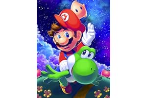 ijbnhd Mario Diamond Painting Kits for Adults - 5D Diamond Art Kits for Adults Kids Beginner, DIY Cartoon Full Drill Diamond Dots Gem Art Crafts for Home Wall Decor Gifts 12x16inch