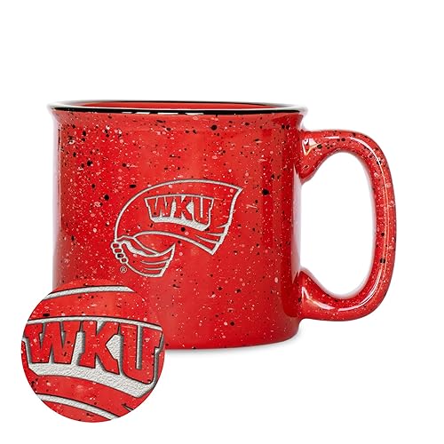 Rico Industries NCAA Western Kentucky Hilltoppers Speckle 12oz Laser Engraved Campfire Mug