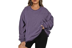 Eytino Women Plus Size Sweatshirts Long Sleeve Crew Neck Casual Oversized Soft Pullover Tops Shirts(1X-5X)