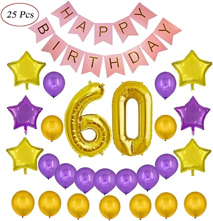 Amazon Com Echolife 60th Birthday Party Decorations Kit Happy