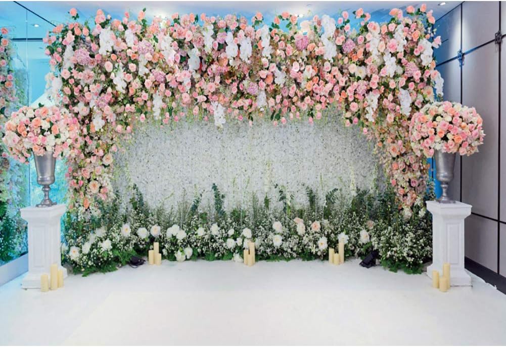 DaShan 7x5ft Polyester Flower Wall Floral