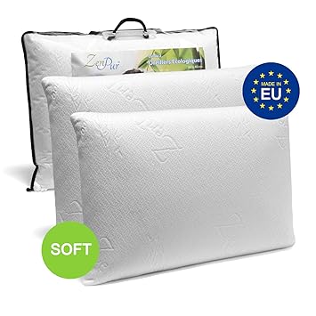 ZenPur 2-er Set Schlafkissen Memory-Schaum 60 x 40 cm Weich - 100% Viskoelastisch - mit Bio Bambus Bezug - Orthopädisches Kis
