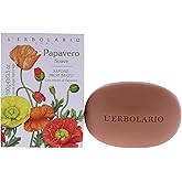 L'Erbolario Sweet Poppy Perfumed Bar Soap - Enriched With All Natural Ingredients And Aromatic Fragrances - Cleanses And Moisturizes Skin - Long Lasting And Creates A Rich, Creamy Lather - 3.5 Oz