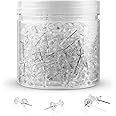 400Pcs Push Pins, Clear Thumb Tacks for Bulletin Board, Stick Pins Thumb Tacks for Cork Board Wall Hangings, Office Push Pins Steel Point and Clear Plastic Head