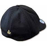 Small Square and Compass Embroidered Masonic Flexfit Adult Cool & Dry Sport Hat