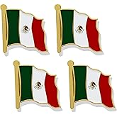 stidsds Mexico Flag Pin - Mexico Flags Pins Lapel Mexican Flag Enamel Lapel Pin Men Women Suit & Waving Patriotic Metal Badge Souvenir Hat Backpacks Decoration(4 Pack)