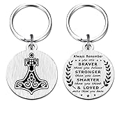 Richesele Viking Gifts for Women Men - Norse Mythology Gifts - Vegvisir, Odin, Fenrir, Tree of Life, Valknut Viking Keychain