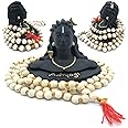 VIBESLE Adiyogi Statue with Tulsi Mala for Car Dashboard Idol/Murti/Statue Aadiyogi Shankara Shiv Black Matte Finish Idol Murti for Mandir/Temple and Home. (ADIYOGI with TULSI MALA)