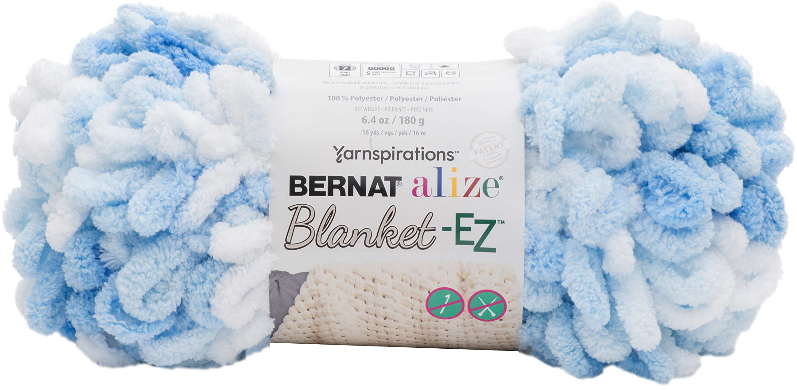 BERNAT Alize Blanket-EZ, White & Blue, 180g