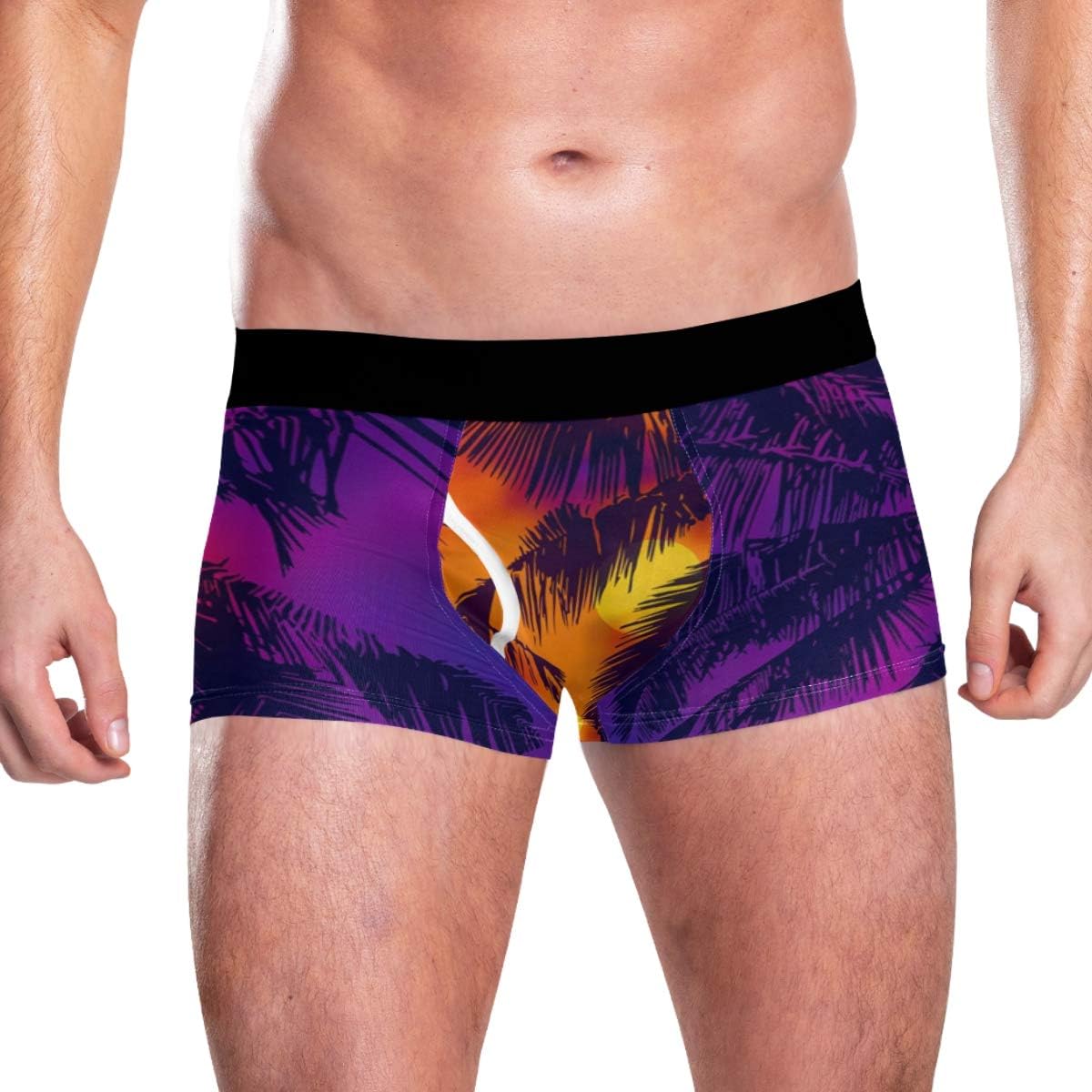 Men's Boxer Briefs, Tropical Sunset and Full Moon Classic Underwear