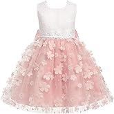 IBTOM CASTLE Toddlers Girls Flower Dress Sleeveless Tutu Dress Princess Birthday Party Round Neck Flower Girl Dress