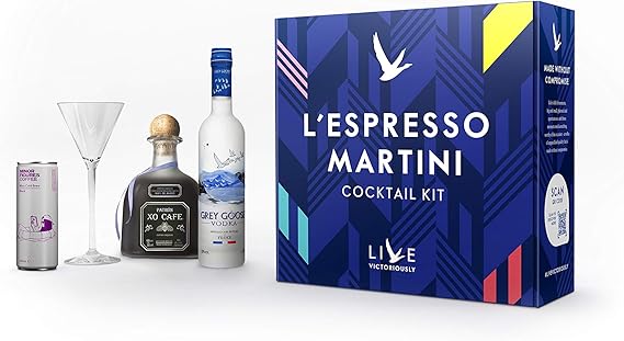 Grey Goose Espresso Martini Cocktail Kit Featuring Grey Goose Original 1 X 35cl Patron Xo Cafe Coffee Liqueur 1 X 35cl Minor Figures Cold Brew Coffee Can 1 X 20cl And Grey