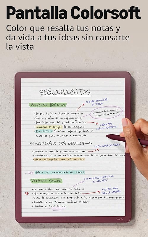 Kindle Scribe Colorsoft (última gen.): fino, ligero y rápido, con pantalla a color de 11" similar al papel y luz frontal; escribe en cuadernos integrados, documentos y libros (32 GB, grafito)