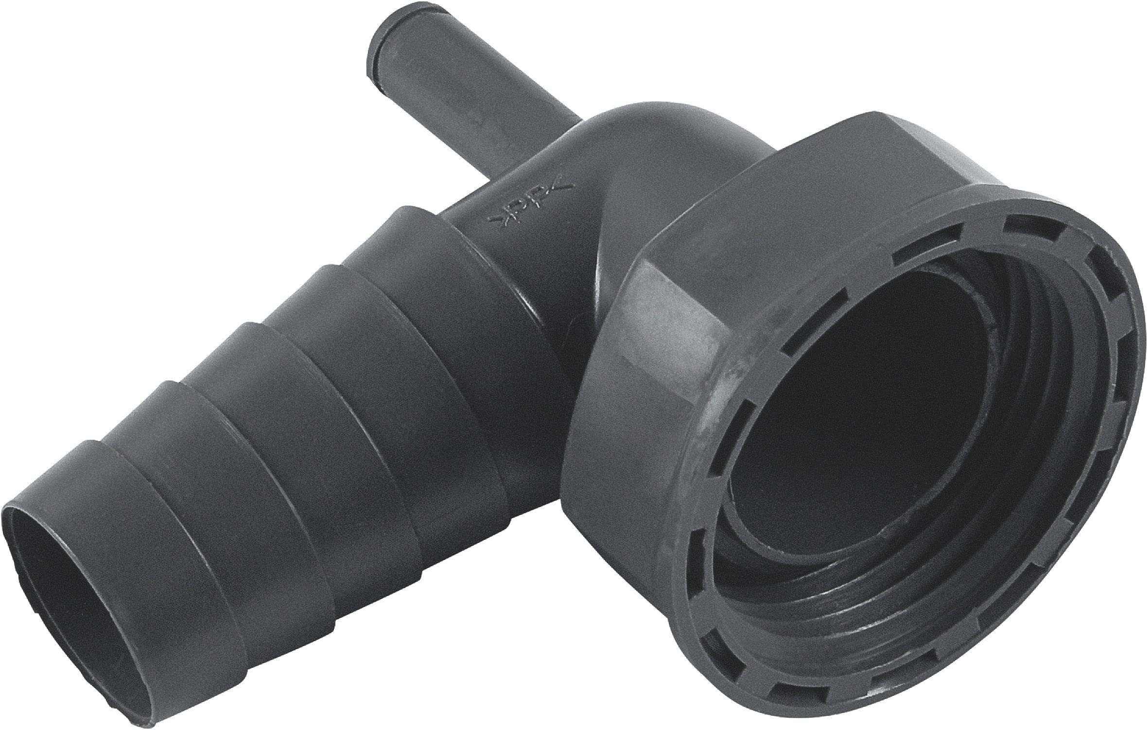 Cornat Rezyklat TEC356393R Hose 90° Junction 1 Inch Diameter Recycled Plastics Made in Germany Quality Angle Machine Connection, Gray, 1 Zoll-Ø 21 mm-23 mm