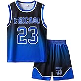 Basketball Jerseys 23# for Kids Youth Sports T-Shirt Jersey Boys Girls Gradient Basketball Uniform Set 6-16Years