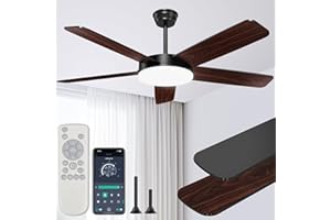 Ropelux 52-Inch Ceiling Fans with Lights: Powerful Wind, Ultra-Quiet, High Bright&Screw-Free for Blade Installation, Dimmable