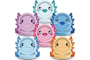 YIAOYINNZ 60Pcs Axolotl Shaped Birthday Party Decorations Reptile Animals 7 Inch Dessert Plates Tableware Cartoon Axolotl Dinner Paper Plates Dinnerware for Kids Boys Girls Party Baby Shower Supplies Favors