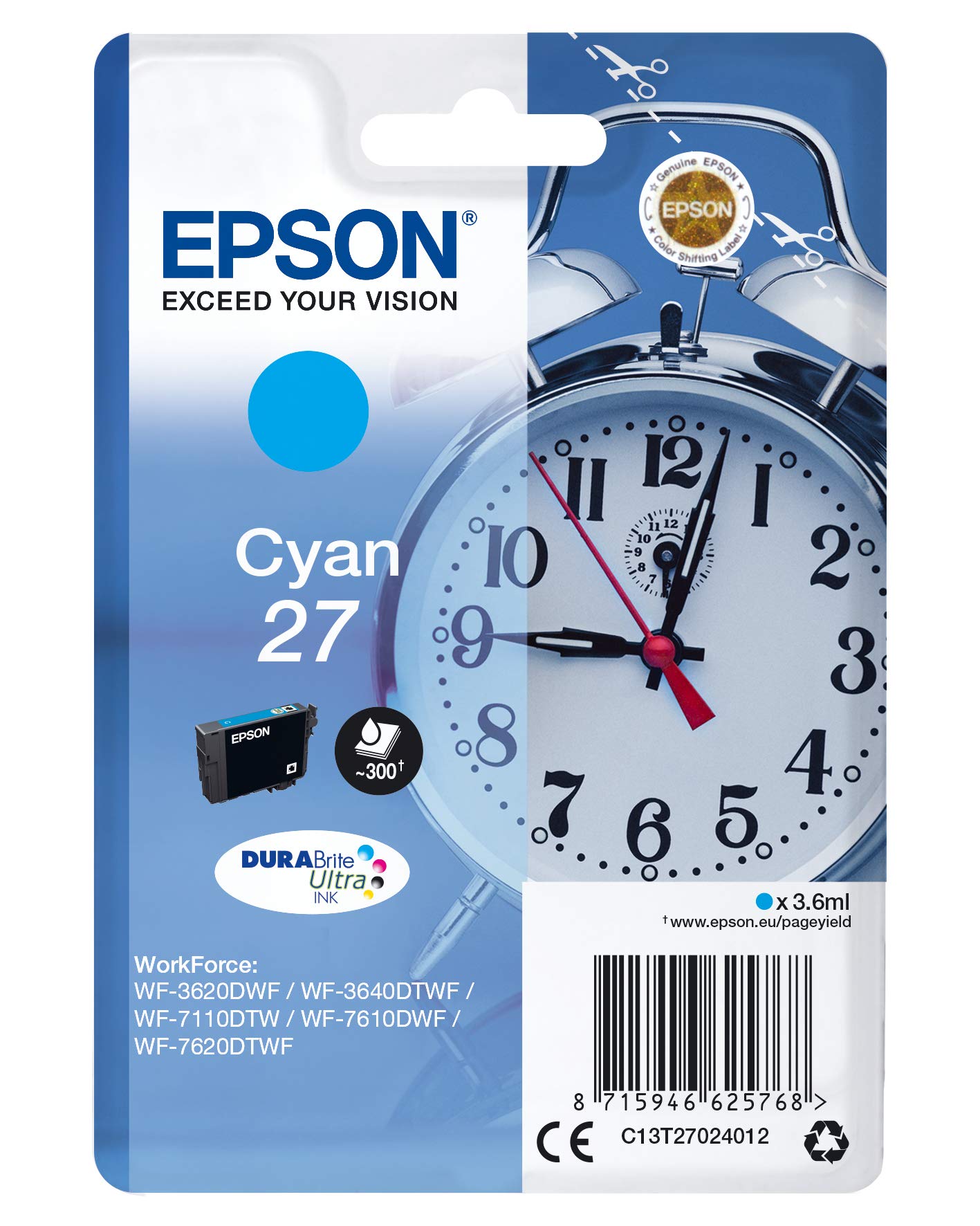 Epson C13T27034022 Inkjet Cartridge - Cyan