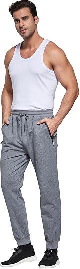 HCSS Mens Joggers Tracksuit Bottoms Dark Grey XXL with Zip Pockets Elastic Waist view 4