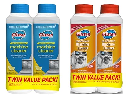 Amazon Com Glisten Dishwasher Magic Machine Cleaner And Disinfectant 2 Pack And Washer Magic Washing Machine Cleaner And Deodorizer 2 Pack Industrial Scientific