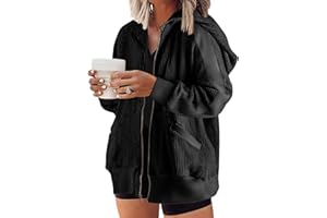 Eytino Womens Plus Size Long Sleeve Zip Up Oversized Casual Hoodies Sweatshirt Jackets with Pockets(1X-5X)