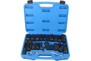 DAYUAN 21pcs Oxygen Sensor Socket Set, Oil Pressure Sending Unit Socket Set O2 Sensor Removal Socket Fit for Auto Truck Car