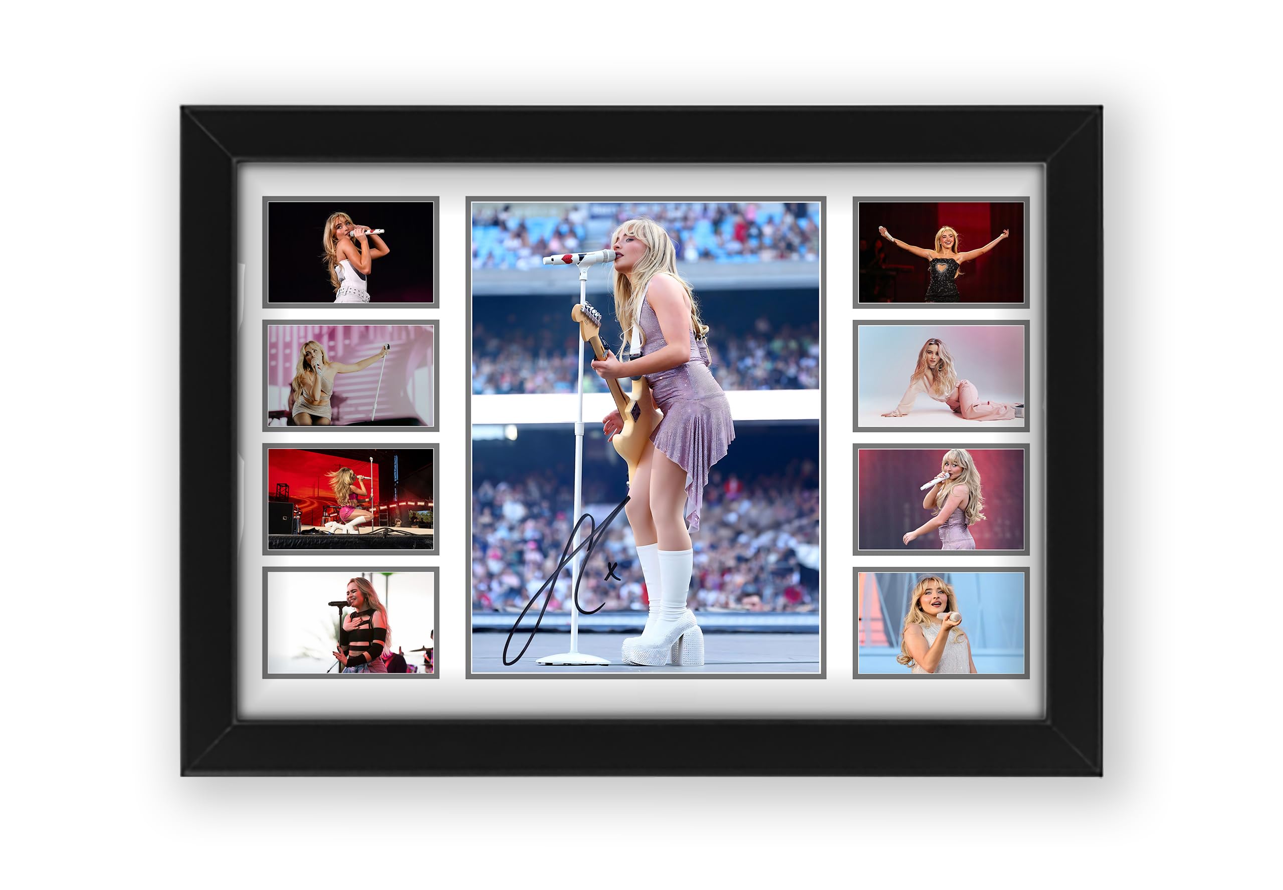 AllStarMedia Sabrina Carpenter Signed Poster Print- Limited Edition Autograph Fan Gift – Collectible Memorabilia Merchandise (Framed A3 (30x40cm))