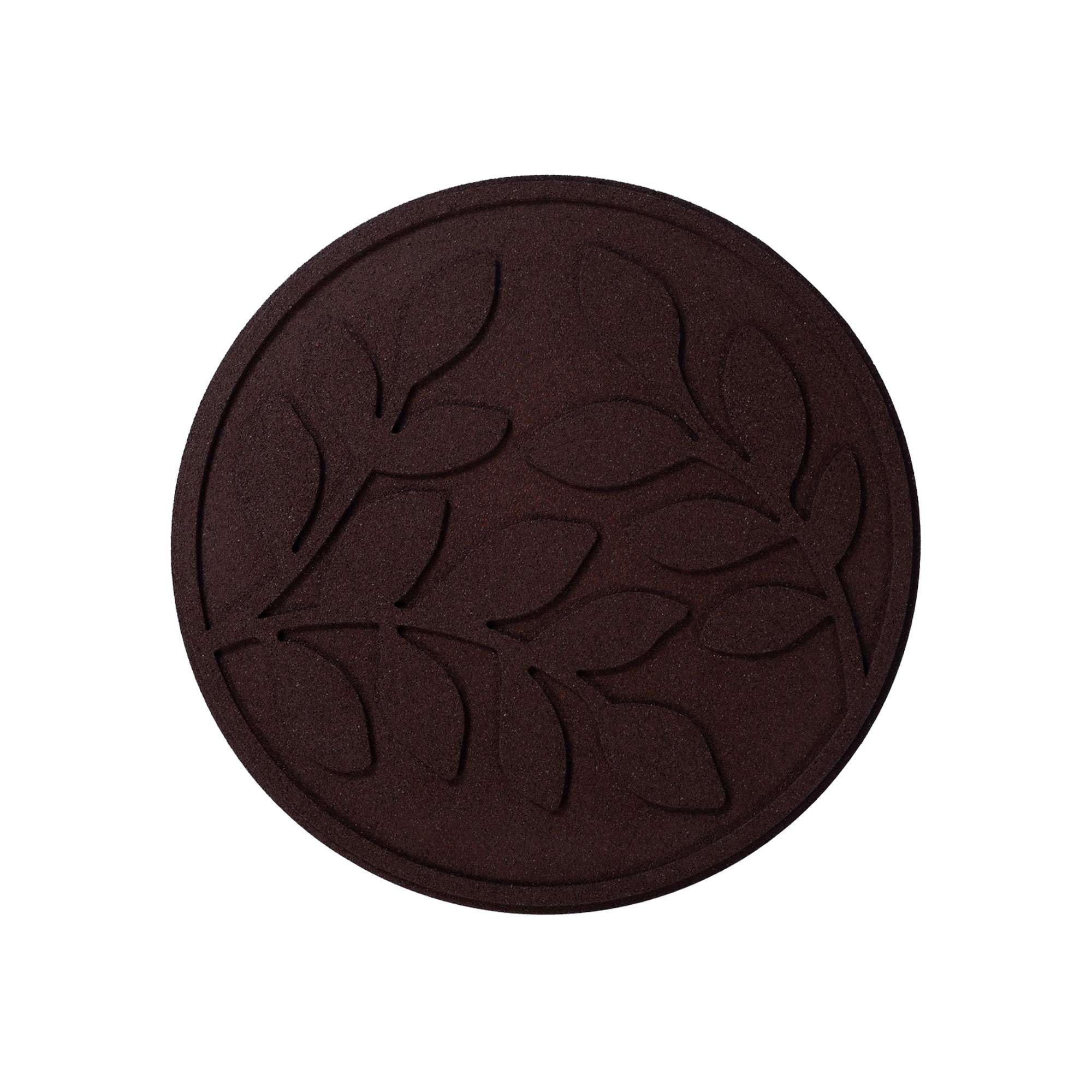 Nicoman Garden Recycled Stepping Stones Scroll with LEAF design, Reversible and Rubber Hard Wearing (Set of 1, Earth)