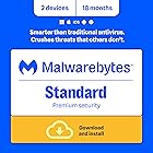 Malwarebytes Standard, Premium Security| Amazon Exclusive | 18 Months, 2 Devices | Windows, Mac OS, Android, Apple iOS, Chrom