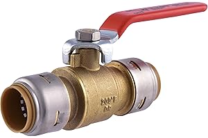 SharkBite Max 3/4 Inch Ball Valve, Push to Connect Brass Plumbing Fitting, Water Shut Off, PEX Pipe, Copper, CPVC, PE-RT, HDP
