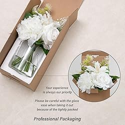WELL KNOWN Artificial Flowers in Glass Vase with