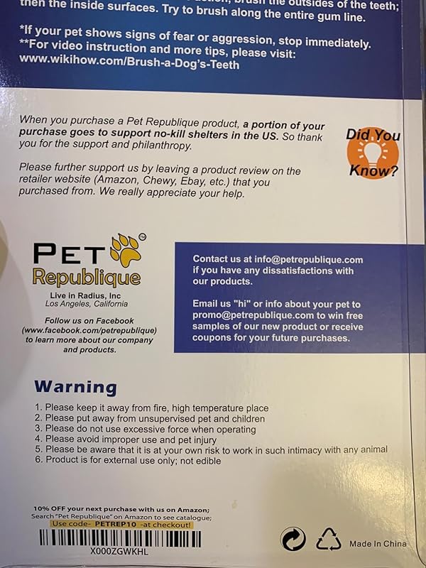 Pet Republique Dog Toothbrush Set of 6 – Dual Headed Dental Hygiene Brushes for Small to Large Dogs, Cats, and Most Pets : Pet Supplies Review Image