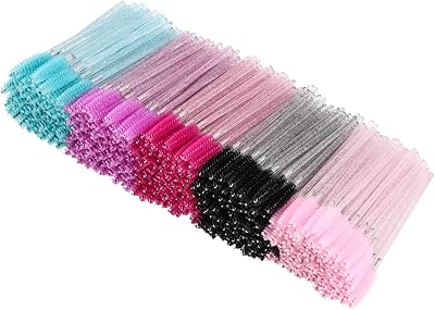 Tbestmax 500 Disposable Mascara Wands Eyelash Brush Spoolies Colorful