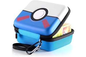 tombert Carrying case for PTCG Trading Cards, Gifts for Boys, Hard-Shell Storage Box fits Magic MTG Cards and PTCG, Holds 400+ Cards(Super Blue)