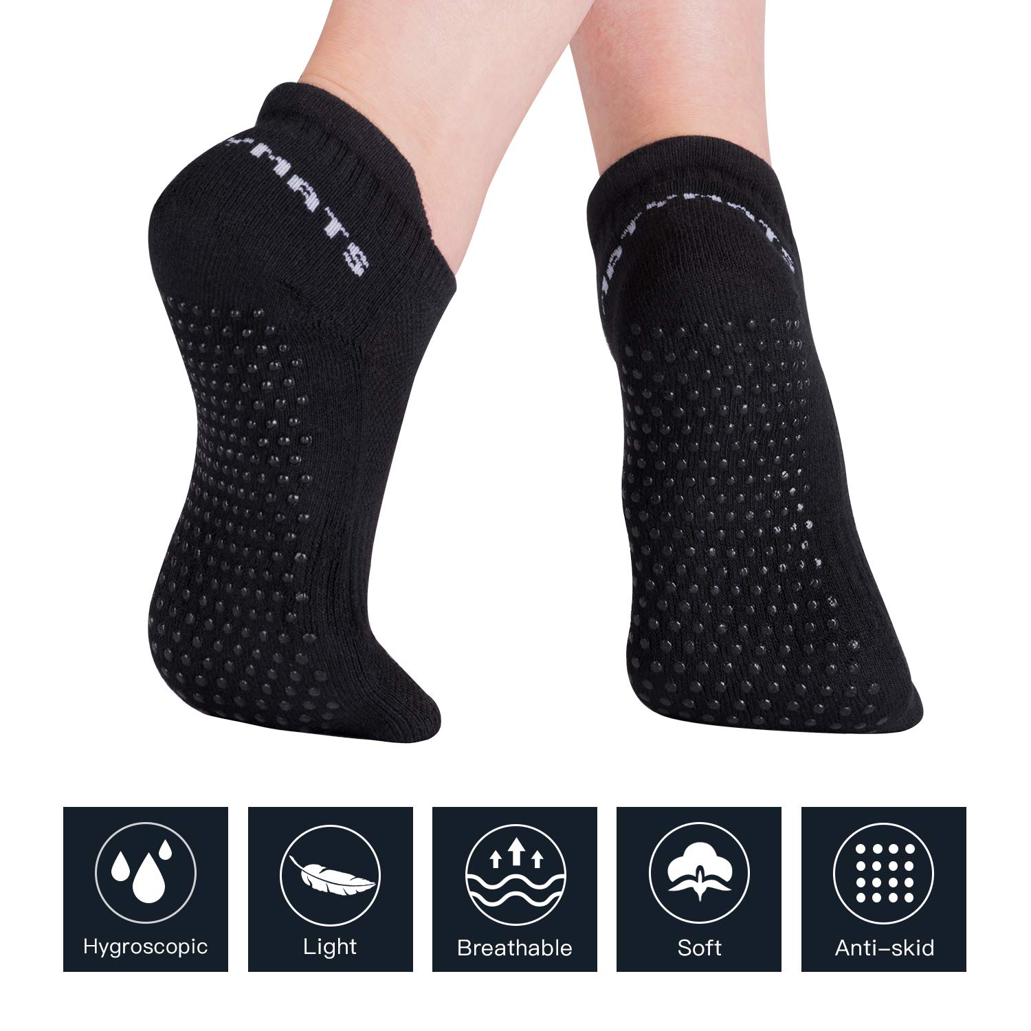 Matymats Grippy Yoga Socks Non Slip with Silicone Dot for Pilates, Barre, Bikram