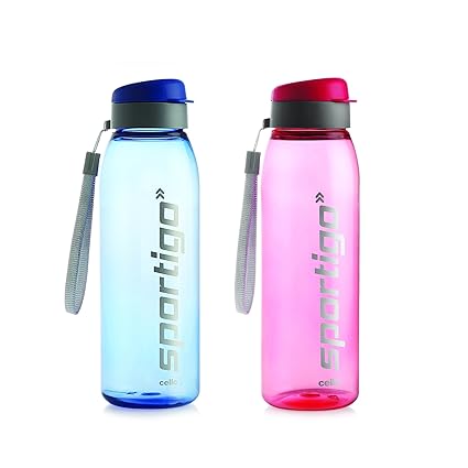 Cello Sportigo Plastic Bottle Set, 800ml, Set of 2, Assorted