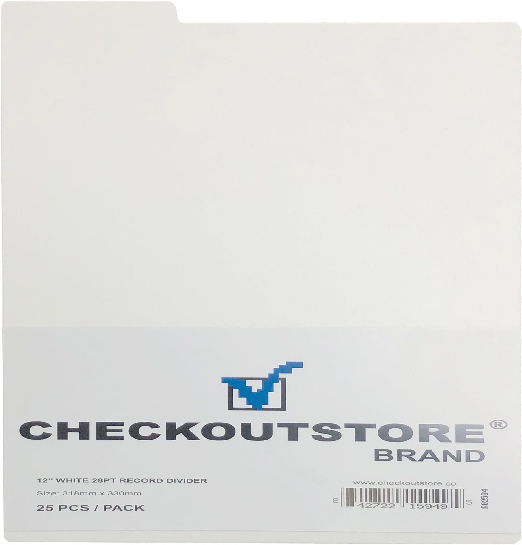 CheckOutStore (100) Premium Plastic Record Dividers to Organize Vinyl Records (White - (12 Inch))
