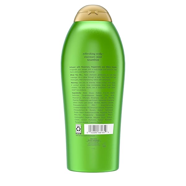 OGX EXTRA STRENGTH REFRESHING SCALP + ROSEMARY MINT SHAMPOO, CLARIFYING SHAMPOO FOR OILY HAIR HELPS REMOVE OIL & RESIDUE TO CLEAR AWAY BUILDUP, SULFATE-FREE SURFACTANTS, 25.4 FL. OZ