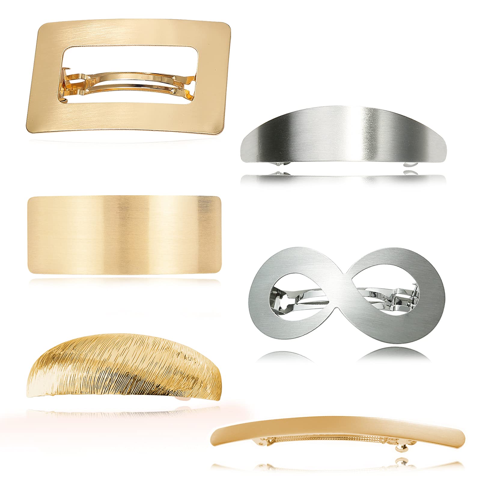 LUOLIPEYA 6 Packs Vintage Retro Geometric Hair Barrettes for Women Girls Decorative, Minimalist Hollow Metal French Hair Clips Hairpins Spring Hair Barrette Accessories¡­