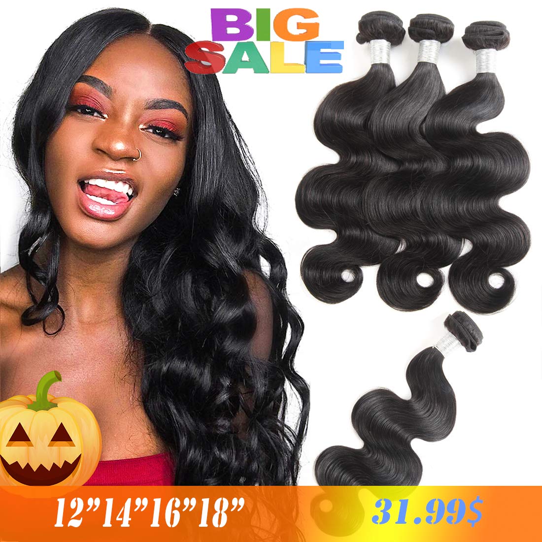 Bcqueen Grade 7a Brazilian Body Wave Bundles Human Hair 4 Bundles