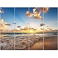 Dmsky Art Acoustic Panels,48“x36”Acoustical Wall Panel, Decorative Sound Absorbing Panel for Walls, Studio Acoustic Treatment Soundproof Wall Panel,12 Pack,Beach