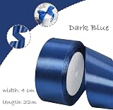 POPOYU Dark Blue Satin Ribbon 40mm 22m Claret Hair Cake Gift Wrapping view 2